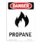Signmission Safety Sign, OSHA Danger, 10" Height, Propane, Portrait OS-DS-D-710-V-1537 - alternate 1